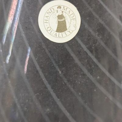 Vintage Murano Style Glass Hand Blown Black, Gray White Twisted Swirls