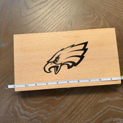 Laguiole Steak Knives (Set of 6) in Custom Philadelphia Eagles Wood Box
