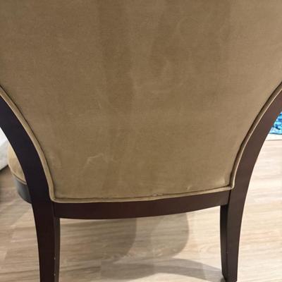 29" Wide Accent Chair - Dark Wood Frame & Dark Tan Velvet Upholstery