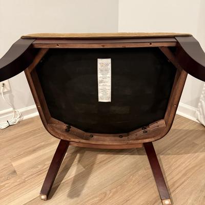 29" Wide Accent Chair - Dark Wood Frame & Dark Tan Velvet Upholstery