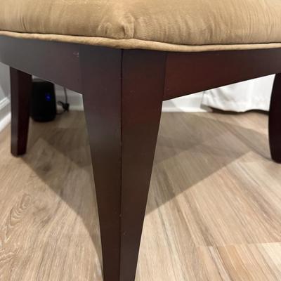 29" Wide Accent Chair - Dark Wood Frame & Dark Tan Velvet Upholstery