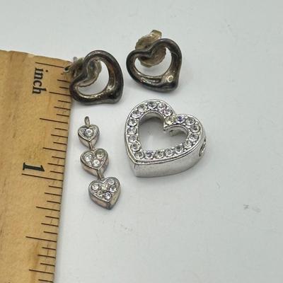 LOT 541J: Tiffany & Co 925 Heart Earrings & Pair of Pendants