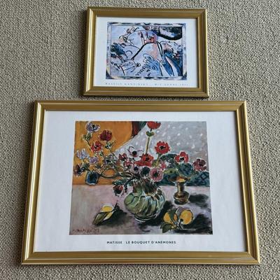 LOT 547F: Framed Matisse & Kandinsky Art Museum Posters