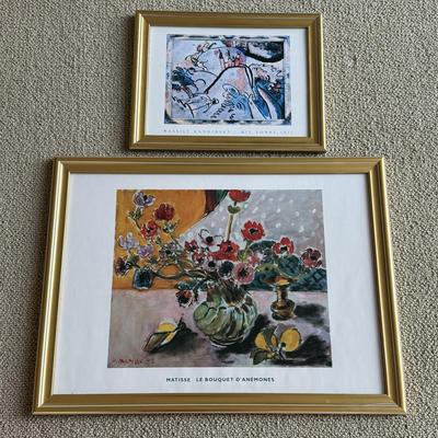LOT 547F: Framed Matisse & Kandinsky Art Museum Posters