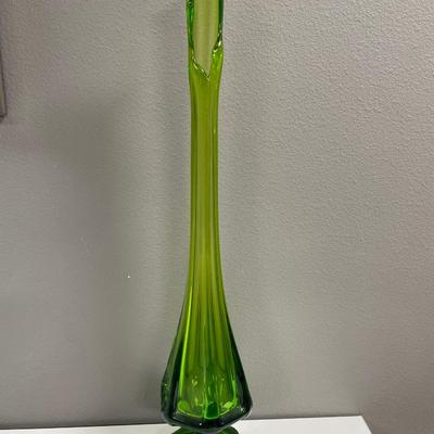 21” tall Viking avocado green swung vase
