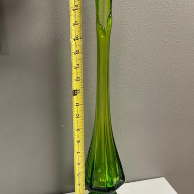 21” tall Viking avocado green swung vase