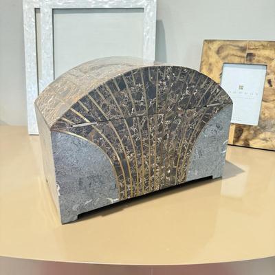 LOT 553F: Art Deco Marble Box & Frames