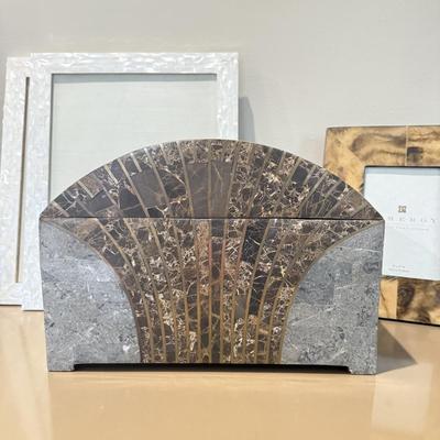 LOT 553F: Art Deco Marble Box & Frames