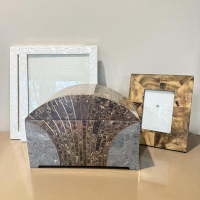 LOT 553F: Art Deco Marble Box & Frames