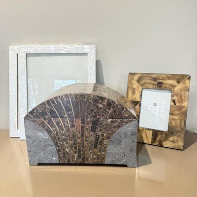LOT 553F: Art Deco Marble Box & Frames