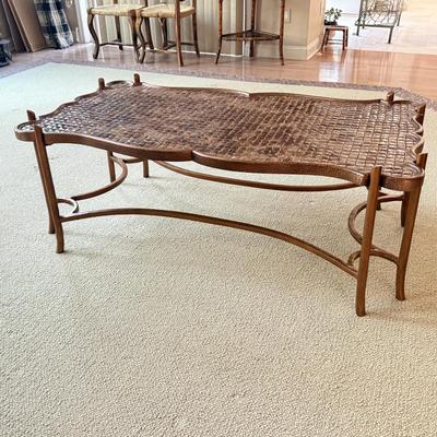 LOT 555F: Faux Bamboo Coffee Table