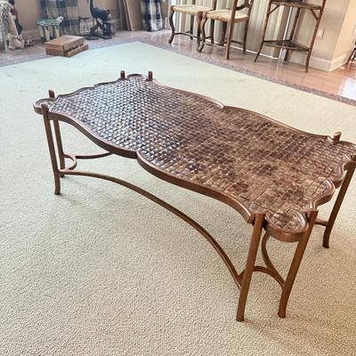 LOT 555F: Faux Bamboo Coffee Table