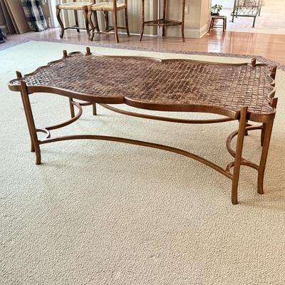 LOT 555F: Faux Bamboo Coffee Table