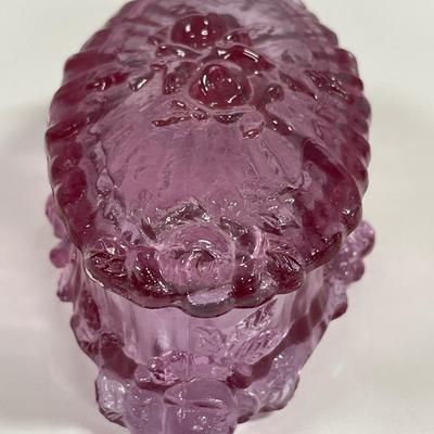 Fenton cabbage roll dusty pink trinket box with lid
