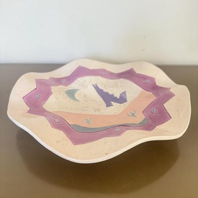 LOT 558F: Signed Vintage Postmodern Barbara Demery Plate