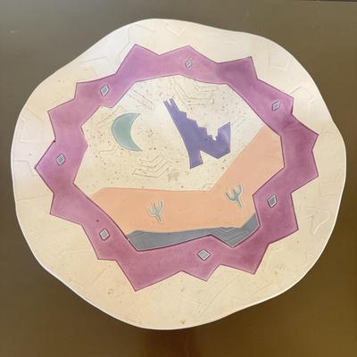 LOT 558F: Signed Vintage Postmodern Barbara Demery Plate