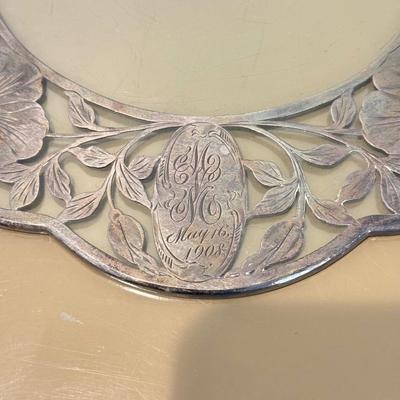 LOT 560F: Antique Glass Tray w/ Matching Pitcher & More