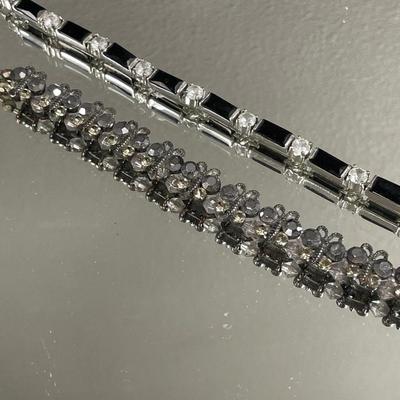 Butterfly and black accent bracelets