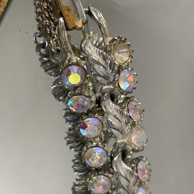 Silver tone Aurora borealis set