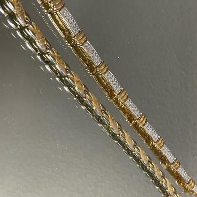 Gold tone bracelets one is stamped 925