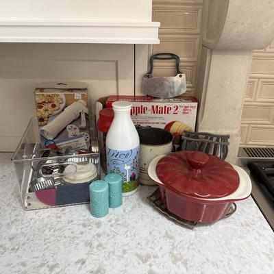 LOT 571K: Kitchen & Baking Collection: Boxed Apple Peeler, Cookie Press & Cutters, More
