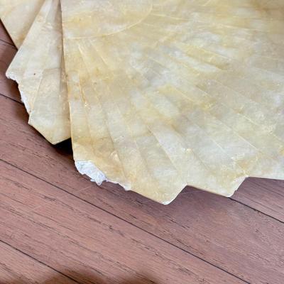 LOT 574D: Cake Plates, Abalone Shell & Disco Tile Placemats and More