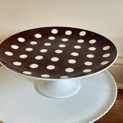 LOT 574D: Cake Plates, Abalone Shell & Disco Tile Placemats and More