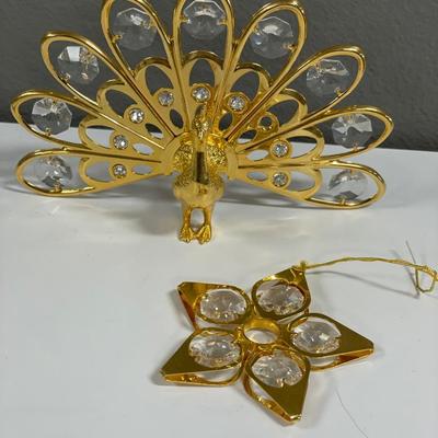 Crystal peacock and ornament
