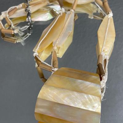 Leopard print and shell necklace