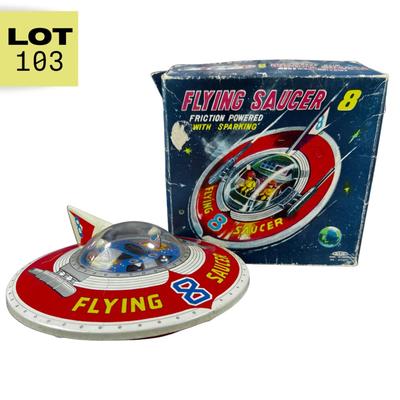 Vintage Friction Toy | Flying Saucer 8 | HAJI