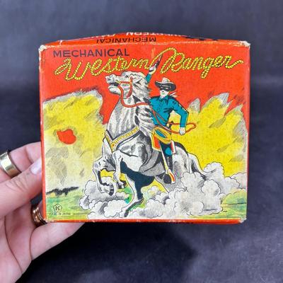 Vintage Tin Litho | Mechanical Western Ranger