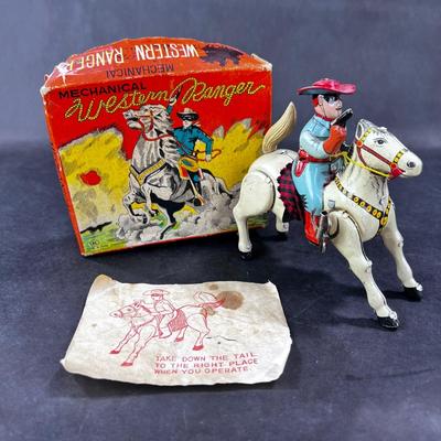 Vintage Tin Litho | Mechanical Western Ranger