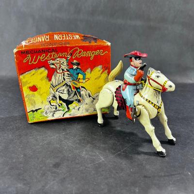 Vintage Tin Litho | Mechanical Western Ranger