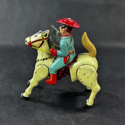 Vintage Tin Litho | Mechanical Western Ranger