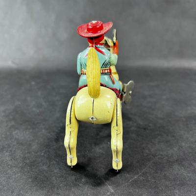 Vintage Tin Litho | Mechanical Western Ranger