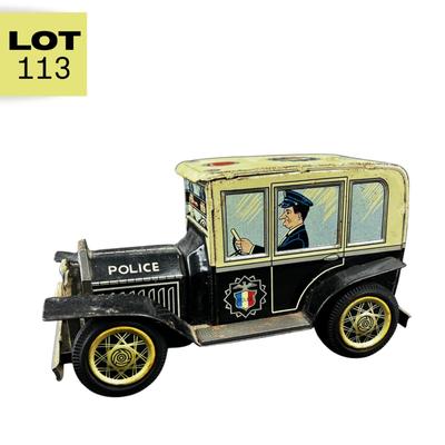 Vintage Tin Litho | Police Car | Daiya