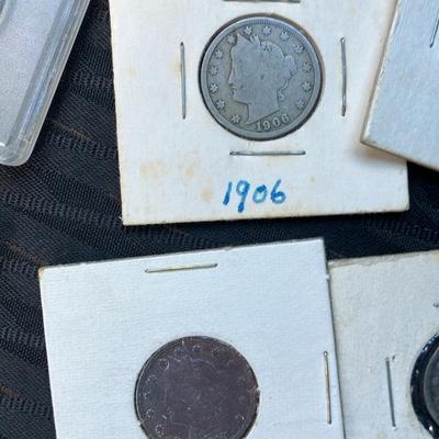 8-Coin Liberty Head "V" Nickel Lot w/ TRIPLE 1905 – 1889 to 1911 – 3 in Hard Cases – Heirloom Set!