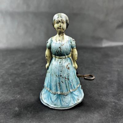 Antique Tin Litho | Wind-Up Walking Woman | Heinrich Fisher