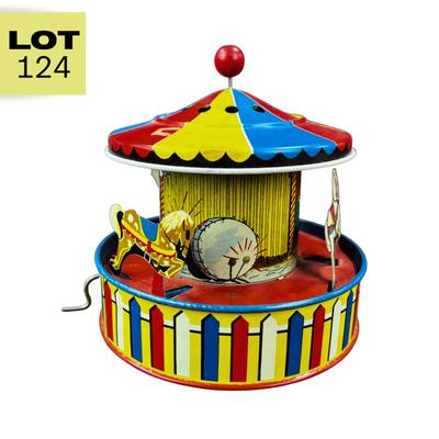 Vintage Tin Litho | Hand Crank Merry-Go-Round