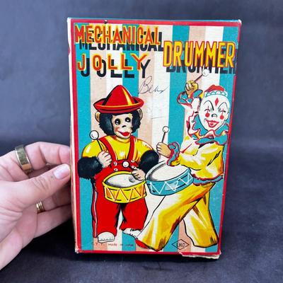 Vintage Wind-Up | Mechanical Jolly Drummer | Clown