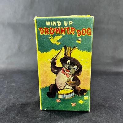 Vintage Wind-Up | Plush Drummer Dog | Nomura Toys