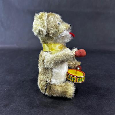 Vintage Wind-Up | Plush Drummer Dog | Nomura Toys