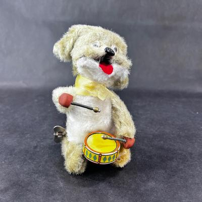 Vintage Wind-Up | Plush Drummer Dog | Nomura Toys