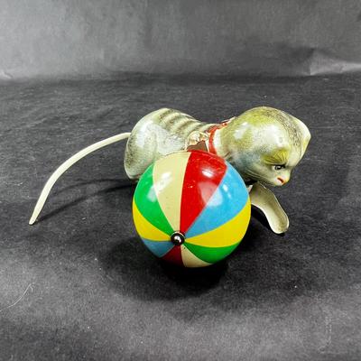 Vintage Tin Litho | Cat with Ball | US Zone Germany