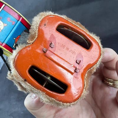 Vintage Wind-Up | Plush Bear w/ Drum and Cymbals | Japan