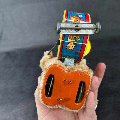 Vintage Wind-Up | Plush Bear w/ Drum and Cymbals | Japan