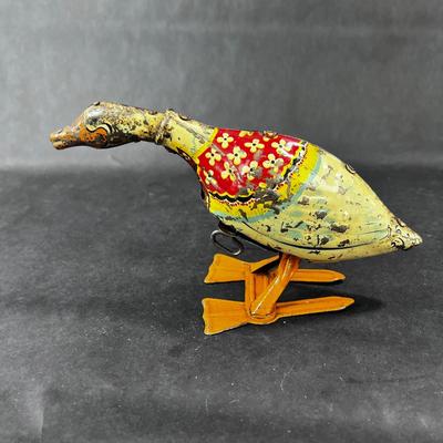 Vintage Wind-Up | Pecking Goose Duck | Unique Art