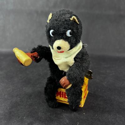 Vintage Wind-Up | Milk Drinking Bear | Nomura