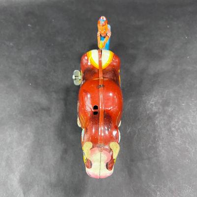 Vintage Wind-Up | Wild Roaring Bull and Boy | Mikuni
