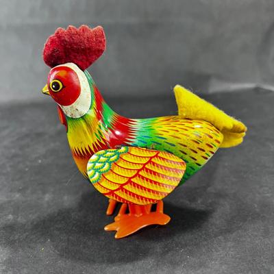Vintage Tin Litho | Strutting Rooster